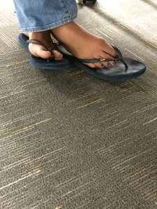 Feet in Slippers Closeup