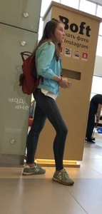 Skinny candid teen in tight jeans