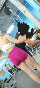 Sexy Gym Babe in Her Sports Bra and Tiny Pink Alphalete Shorts