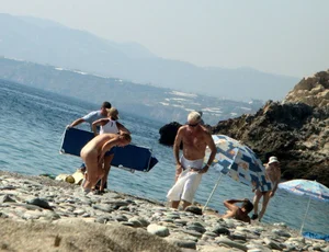 Nude beach and topless girls