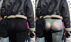 Beauty in transparent leggings