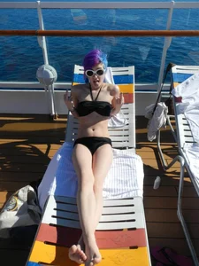 Girl in Swimsuit on Sunbed