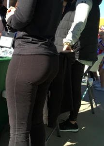 Dicks girl in leggings with an incredible ass