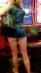 Ass cheeks out white girl