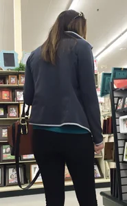Sexy lady shopping at Walmart in leggings