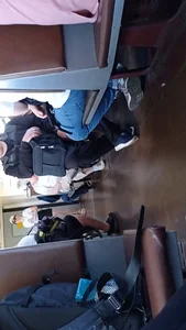 Series of candid videos in a public train, girl with sexy legs in shorts