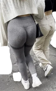 Amazing tight grey legging PAWG