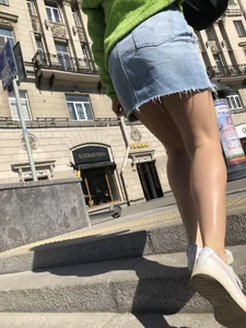 Milf in Fringed Shorts Walking Striding Up the Stairs - Sexy Legs Creepshots Gallery
