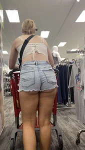 Tall Blonde W/ Cheeks peeking out of shorts