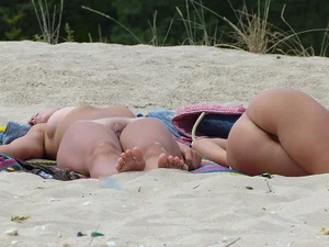 Nude beach and topless girls