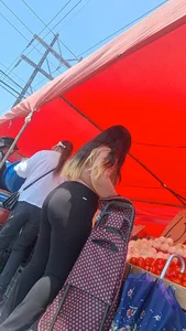 [oc]chubby phat ass latina in black leggings full panty line