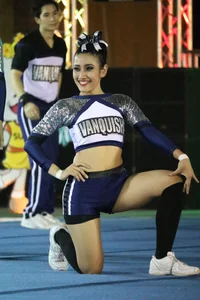 Bunch of athletic Thai cheerleaders at a competition