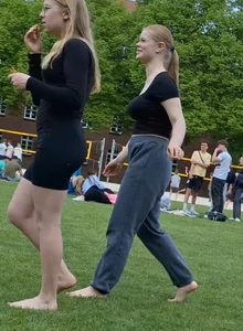 Busty redhead (long distance shots)