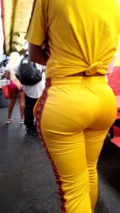 Ebony showing VPL in outfit