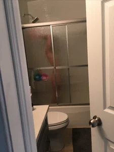 Candid Girl Taking a Shower Behind a Fluted Glass, Sexy Home Creepshots