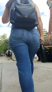 Two girls with nice asses walking in tight jeans