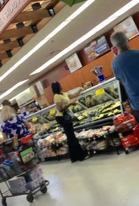 Big booty ebony milf out shopping in tight black leggings