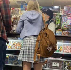 Skinny teens in the arcade