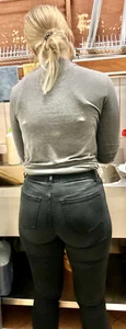 Blonde Worker with Big Ass Tight Black Jeans  (not OC)