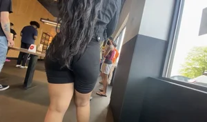 Ass so phat Latina in biker shorts  ( Not OC)