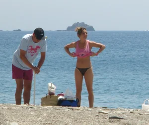 Nude beach and topless girls