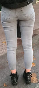 Grey tight jeans