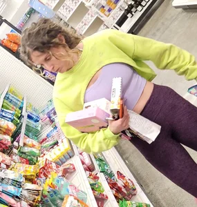 Colorful fitness milf