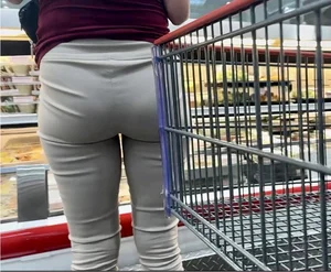 Tight petite slight vpl brunette milf with candy ass  OC