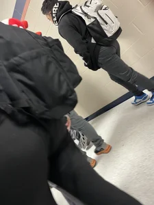 Closeup of a college teen's booty in tight pants