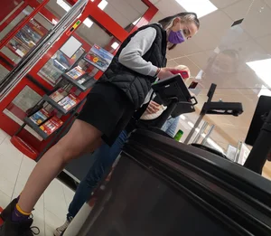 Chick in black shorts
