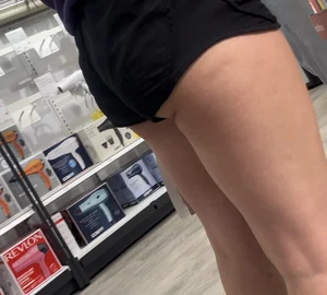 Super short Teen ass hanging out of gym shorts (Target)