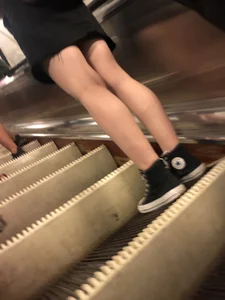 Nice Legs Closeups on the Subway Escalator