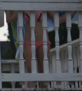 A hot teen neighbor in various bikinis