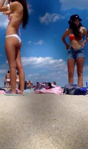 Girls in swimsuits at the beach photos