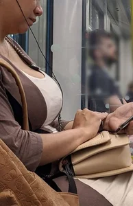 Busty Mother on the train
