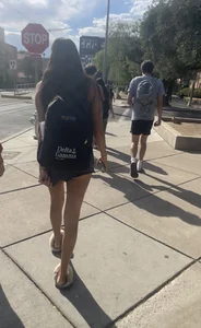 Sorority babe shows off her cheeks
