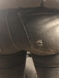Nice Ass in Grey Jeans Subway Train Closeup Creepshots