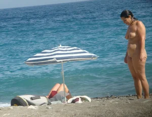 Nude beach and topless girls