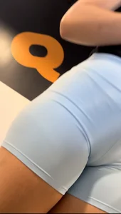 Hot blonde spandex shorts got way too close to me