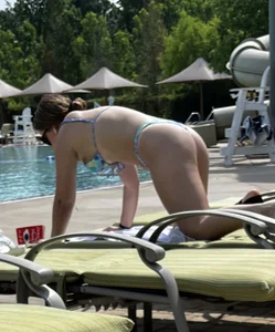 CATCH OF THE DRCADE! Thick firm ass teen tanning poolside showing me her ass