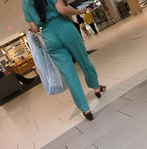 Mall Baddie in Jumpsuit Walking Up The Stairs