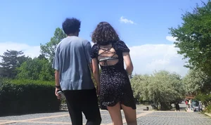 Nice dorky girl in a dress street creepshots