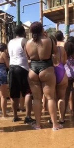 Cheeks Out At Water Park