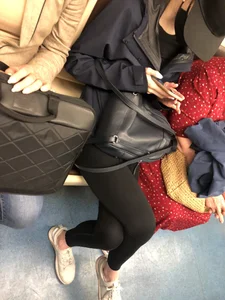 Candid Girl in Leggings Subway Creepshots Series - Booty and Crotch Closeups