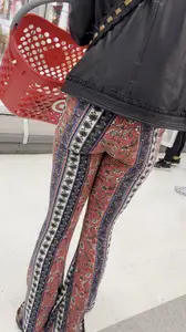 Ebony Cutie in Patterned Flare Pants [bendover & closeups] [OC]