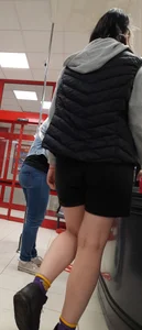 Chick in black shorts