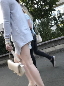 Girl in Mini Shorts Hot Skinny Legs Street Creepshot