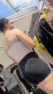 Sexy pawg in tight biker shorts vintage shopping