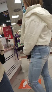 Nice jeans ass in the waiting line