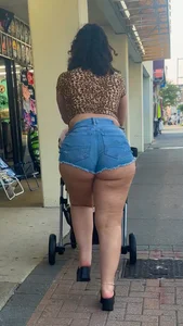 Big Latina momma in Jean shorts!